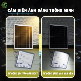 Đèn Pha Năng Lượng Mặt Trời| DP15.3| 300W| Chống chói